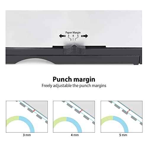 MAKEASY Binding Machine, 21-Hole, 450 Sheets, Comb Binding Machines with 1 Box Comb Bindings Spines, Comb Binder for Letter Size, A4, A5 Paper