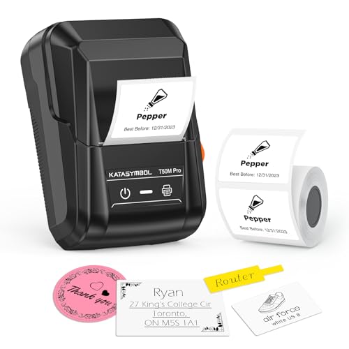 SUPVAN T50M Pro Bluetooth Label Maker with Tape, Black – Includes 1 Tape for Home & Business
