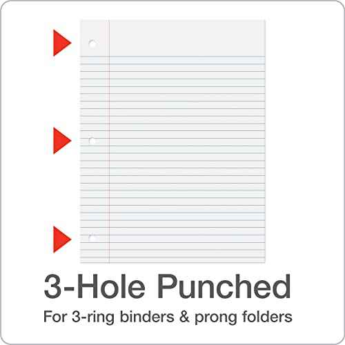Oxford Loose Leaf Paper, Filler Paper, Notebook Paper, 8" x 10-1/2", Wide Rule, 3-Hole Punched, 2,000 Sheets for 3 Ring Binders, 4 Packs of 500, White (62379)