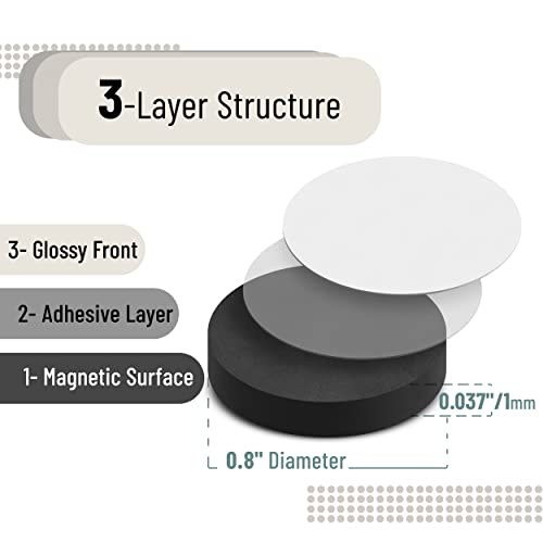 Mr. Pen 120 Pcs Self-Adhesive Magnetic Dots, 0.8" Round, Extra Thin