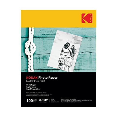 Kodak photo paper 8.5 x 11 glossy, 2-Pak bundle, 200 count total, 48 lb - 180 g/m (241163)¡¦