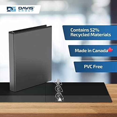 Easyview Premium 3-Ring Binders with Clear-View Covers and D Rings, Binders for School or Office, 1 Inch, Pack of 6, Black
