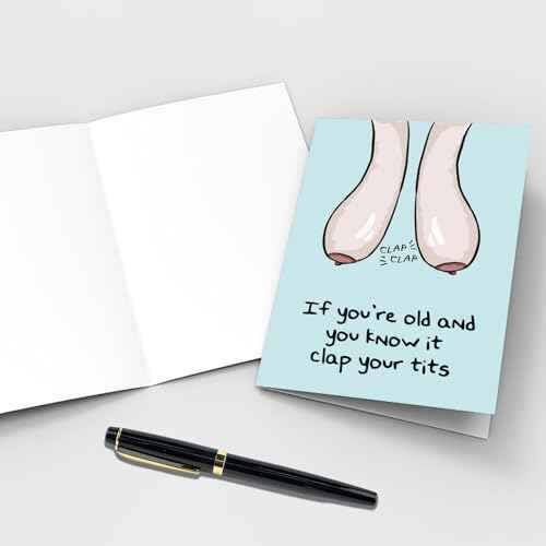 Qiliji Funny Birthday Card for Women, Rude Birthday Card for Her, 40th 50th 60th 70th for Female Friend, Naughty Old Age Birthday Card for Wife Sister Bestie Mom
