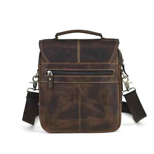 Mens Genuine Leather Satchel Sling Messenger Shoulder Cross body Bag Flap Over Tote Business Briefcase