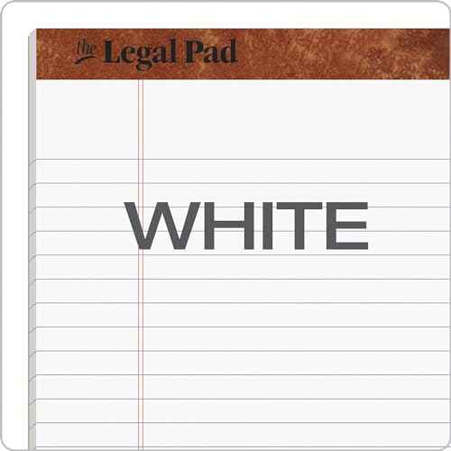 Tops The Legal Pads 8.5 X 11 Pack of 24 White Wide Ruled Notepads - 50 Sheets Per Pad - Made in the USA