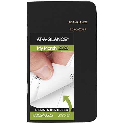 AT-A-GLANCE 2026-2027 Planner, 2 Year Monthly Planner, 3.5" x 6", Pocket Size, Black (700240526)