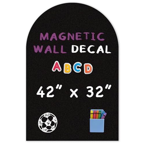 YOUNGJQ Magnetic Arch Wall Decal, Magnetic Chalkboard for Wall 42" x 32" Adhesive Backing Wallpaper (Black)
