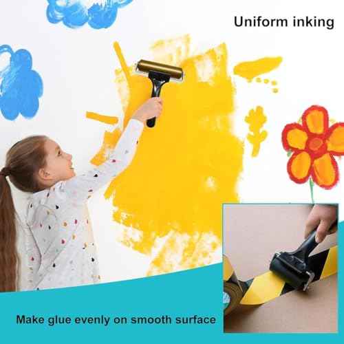Brayer Roller Printmaking Rubber Press Roller 4 Inch Diamond Painting Roller for Craft Projects Ink and Stamping Tools Make Cards Painting