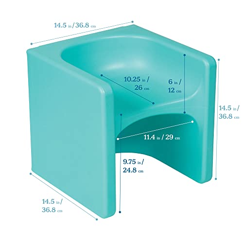 ECR4Kids Tri-Me 3-in-1 Multipurpose Cube Chair - Indoor/Outdoor Aqua