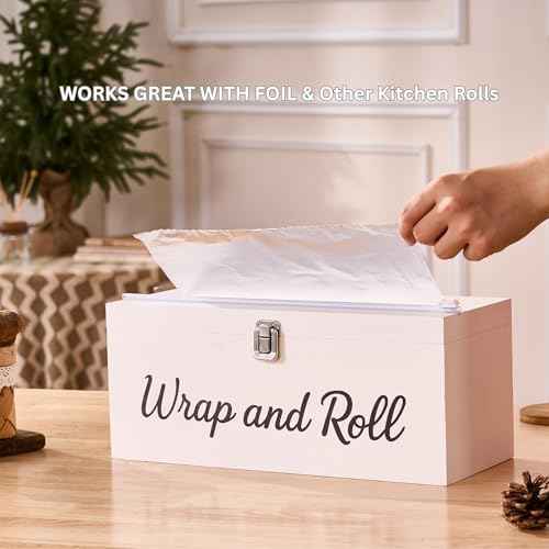 Plastic Wrap Dispenser with Cutter? Fits 12" 3000ft Costco Wrap, Foil, Cling, Wax Paper for Kitchen, Restaurant