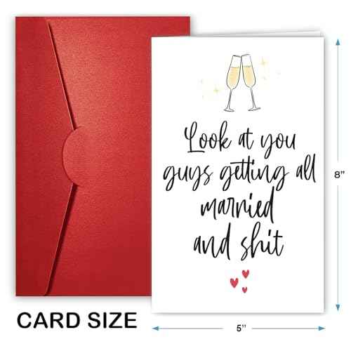 NewEleven Wedding Gifts For Couples 2025 - Funny Wedding Card For Bride And Groom, Newly Wed Gifts For Couple - Meaningful Present From Friend And Family - Greeting Card