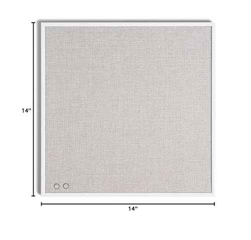 U Brands Farmhouse Linen Bulletin Board, 14" x 14", White Metal Frame, Industrial Grade Pinning Surface (Pack of 4)