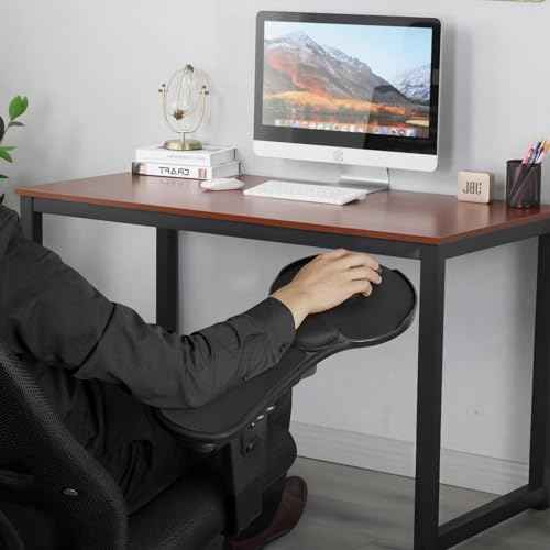Upgraded Ergonomic Arm Rest Mouse Pad for Chair£¬Adjustable Mouse Tray with Wrist Cushion, Chair arm Mousepad, Black