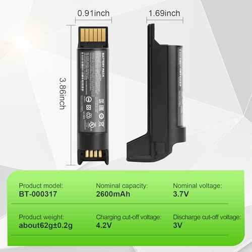 2600mAh Replacement Battery for Zebra DS22 DS2278 CR2278 Series Barcode Scanner ? Li-ion Battery for DS2278-SR DS2278-HC DS2278-ER Wireless Scanners