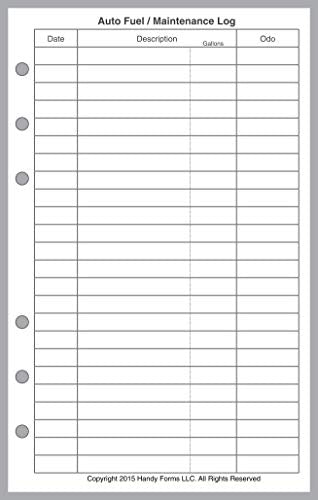 Auto Fuel and Maintenance Log – Compact Size, 50 Sheets, 4.25" x 6.75" (Handy Forms) — Variation: Auto Fuel and Maintenance Log