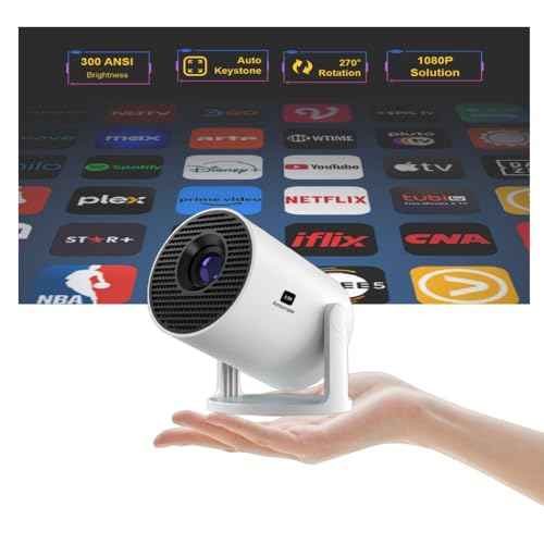 Mini Projector with Wifi and Bluetooth, Small Protable TV Movie Projector for Bedroom,LED Short Throw Phone Projector for iPhone with Full HD 1080P Auto Keystone