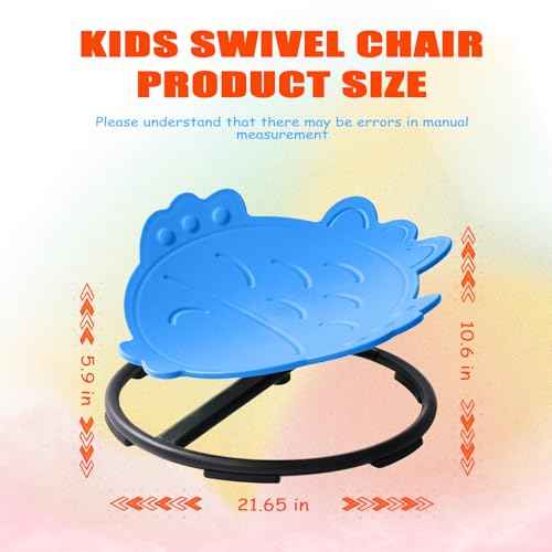 Juoe Autism Kids Swivel Chair,Kid Sensory Chair,Spinning Chair for Autistic Kids & ADHD Children,Children Training Body Coordination Autism Sensory Products for Ages 3 Years and UP(Blue)