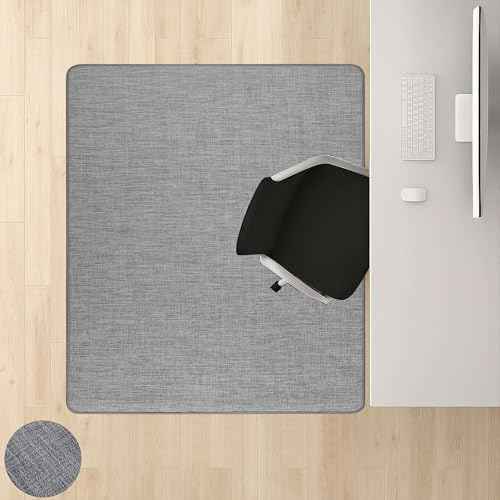 Office Chair Mat for Hardwood Floors,Thick Rubber Mat ? Heavy Duty Anti-Slip Protection for Rolling Chairs, Home Office Desk Rug (Dark Grey, 45"¡¿53")