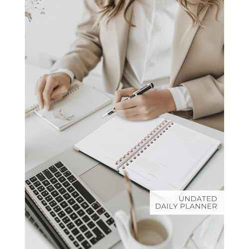 ZICOTO Aesthetic Daily Planner And Notebook With Hourly Schedule - Aesthetic Spiral To do List Notepad For Work/Home to Organize Tasks And Appointments - Stylish School/Office Supplies Book For Women