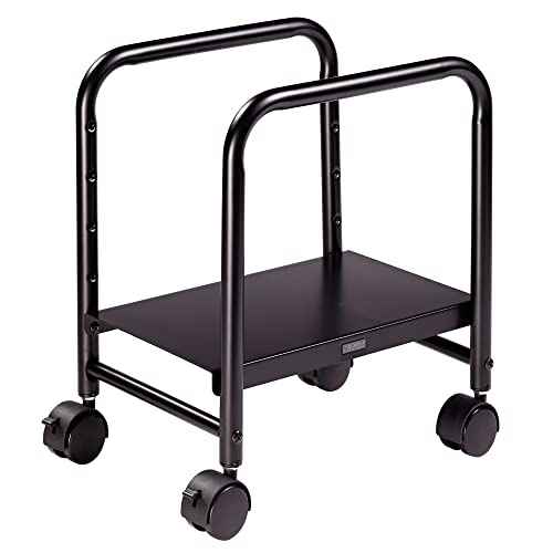 EUREKA ERGONOMIC Computer Tower Stand, Height Adjustable PC Stand for Under Desk, Mobile Rolling CPU Holer with 360¡Æ Locking Caster Wheels, Desktop Tower Cart on Floor, Desk Accessories, Steel, Black