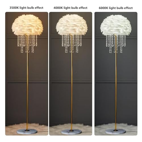 Delemade Floor Lamp,Modern Bedside Lamp with Table, Glam Floor Lamp for Living Room, Bedroom (B Golden)