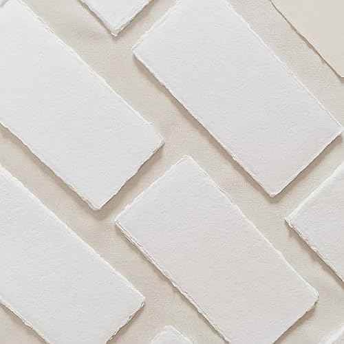 Deckle Papers¢ç Deckle Edges Handmade Cotton Paper Blank Wedding Invitation-Menu Cards, Business Note Cards, Escort Cardstock, Calligraphy, Watercolor Textured -150gsm (Pack of 100) (5x10")