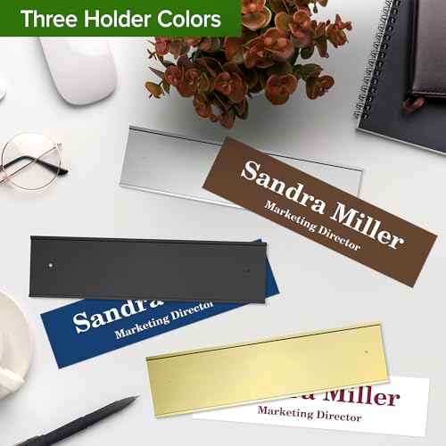 My Sign Center Custom Desk/Wall Name Plate - Personalized, Laser Engraved, 2" x 8", 18 Color Options, Made in USA