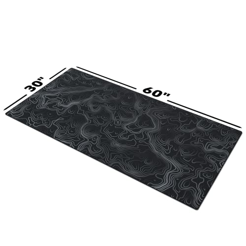 Gamer Boss - Gaming Mouse Pad - 60 x 30 Inches - 4mm Thick with Stitched Edges, Non-Slip Rubber Base, Premium Cloth Mousepad, Desk Mat for Laptop, Keyboard, Computer & PC (Giga, Topographic)