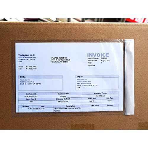 Premium 6''x10'' Packing List Envelope, Tailored Size for Letter-size Paper Folded in Half, Adhesive Shipping Label Pouch/Sleeve (100 pack)