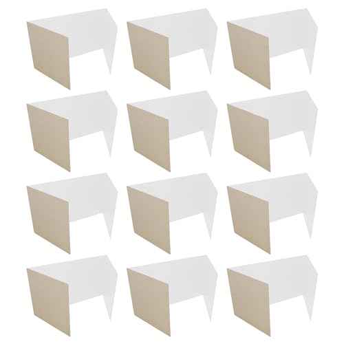 Flipside Products 18¡±x 48¡± White Study Carrels, Privacy Boards, Student Privacy and Focus Booth for The Classroom, Desk Divider Cubby for Tests, Made in USA - 12 Pack