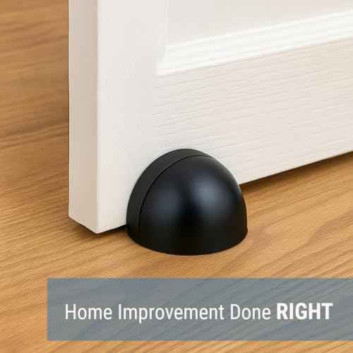 ANGSTROM Half Dome Door Stop ? Heavy Duty Floor Mount Door Stopper, Modern Low-Profile Design for Home & Office, Matte Black (8-Pack)