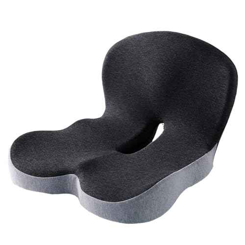 Memory Foam Buttocks Cushion for Office Chair Truck Driver Truck Seat Cushion Ergonomic Driver Seat Cushion with Lumbar Support & Sciatica Back Pain Relief, Car Seat Cushions for Driving