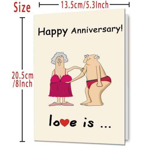 Funny Anniversary Card Gifts for Couple Husband Wife, Happy Wedding Anniversary Decoration for Men Women