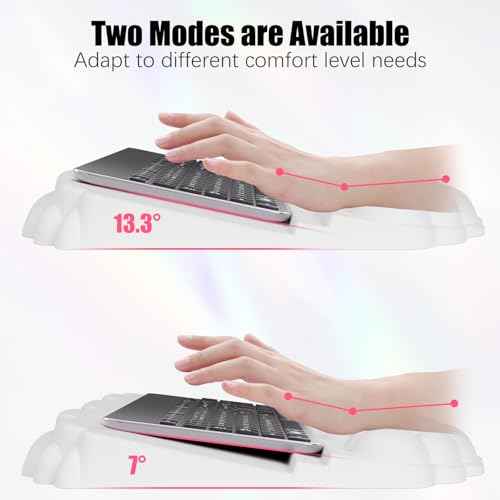 Ergonomic Wrist Rest for Keyboard and Mouse, Soft Memory Foam Cloud Keyboard Stand Pad with Wrist Rest Set with Non-Slip Silicone Base, Easy Typing, Pain Relief, Comfort for Office, Work, Gaming
