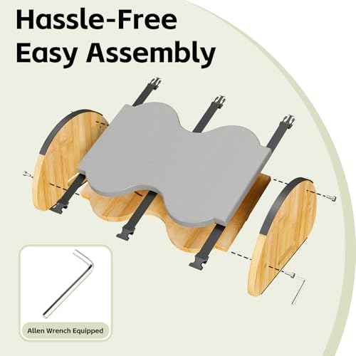 Ergonomic Under Desk Bamboo Footrest, 3-in-1 Reversible Rocking Footrest with Footpads, 4 Adjustable Heights Office Foot Stool, Large Anti-Slip Surface, Improves Posture and Blood Circulation