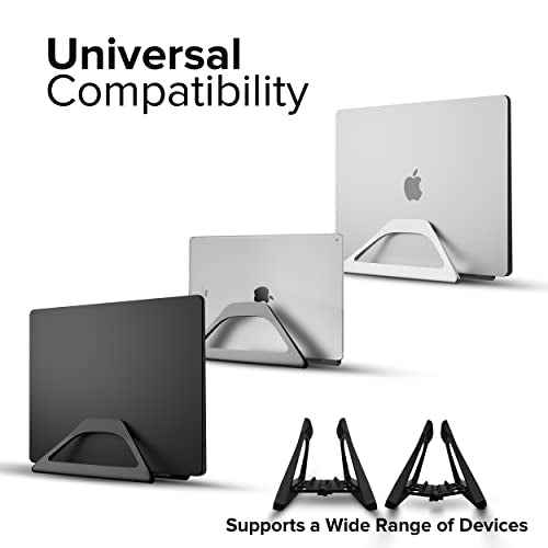 Elestoria Vertical Laptop Stand Holder- Adjustable Laptop Holder Vertical fits All MacBook, Chromebook & Gaming Laptops - Black