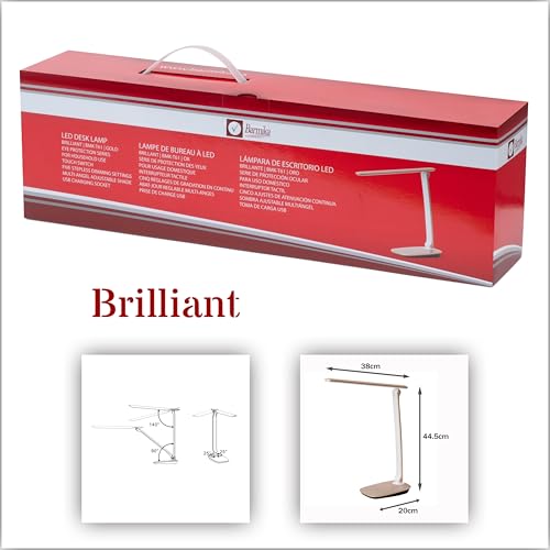 LED Desk Lamp, Bright, Dimmable LED Task Light with Touch Control, Adjustable Arm, Modern Desk Light with USB Charging Port for College Dorm Room, Classroom, Home Office, Beige
