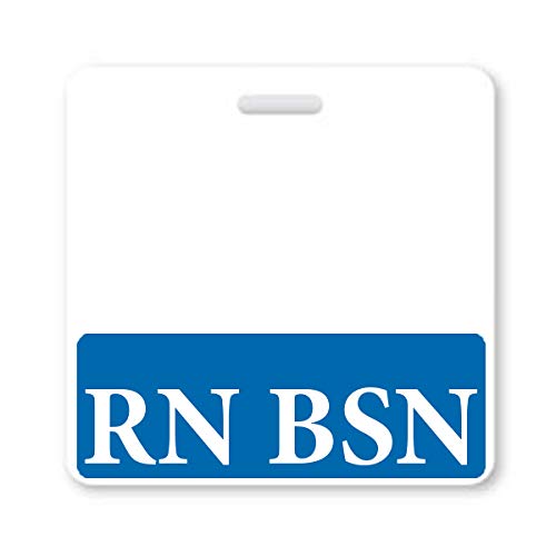Specialist ID RN BSN Badge Buddy - Horizontal 2-Sided, Heavy Duty, Spill & Tear Proof Card 3 3/8 x 3 1/8 in, Blue