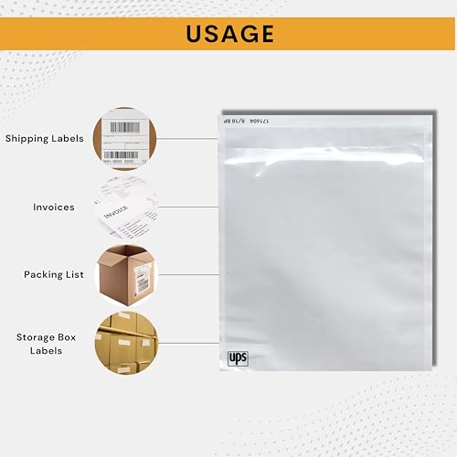250 Pack Clear Self-Adhesive Shipping Label Sleeves Waterproof Envelopes