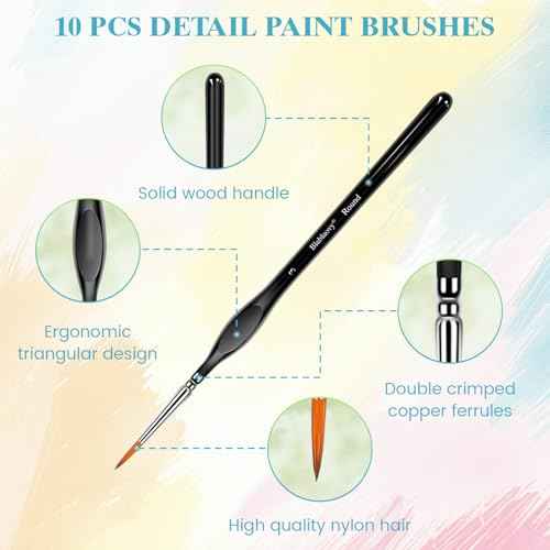12pcs Miniature Paint Brushes Drybrush Set, Detail Paint Brushes for Acrylics, Watercolor, Figurines Model, Face Painting, Piant by Number Kit for Adults - Triangular Handles (Black)