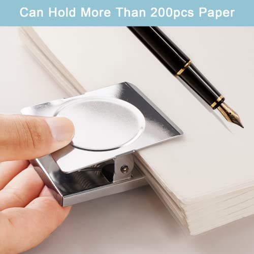 FINDMAG Silver Magnetic Clips, 4 Pack - Heavy-Duty Fridge & Office Clips