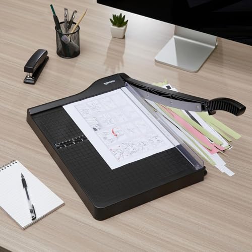 Amazon Basics 12-Inch Heavy-Duty Guillotine Paper Cutter with Safety Lock