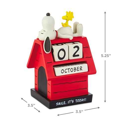 Hallmark Peanuts Snoopy Perpetual Calendar (Smile) Office Supplies, Gifts for Boss, Teacher, Administrative Assistant