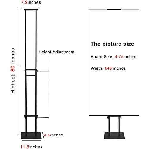GUOHONG Poster Stand for Display Pedestal Sign Stand,Adjustable Floor Standing Sign Holder,Heavy Duty Banner Stand with Base Height Up to 75 inch Double-Sided for Board & Foam Sign (75in)