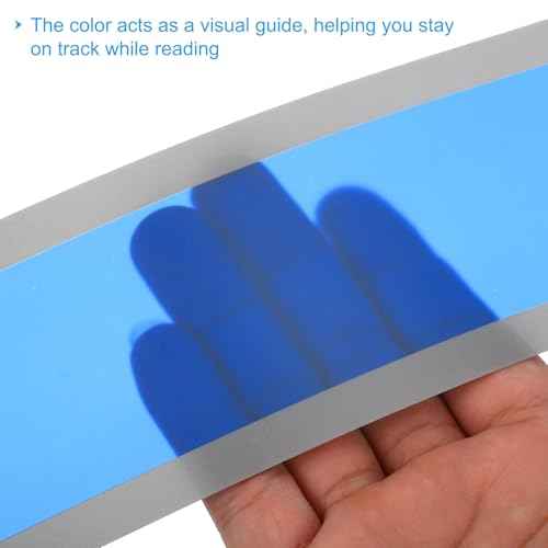 PATIKIL Guided Reading Strips, 10pcs Tracking Highlight Colored Overlay Bookmark Reduce Visual Stress Teacher Teaching Supplies for Classroom, Blue 19x7cm