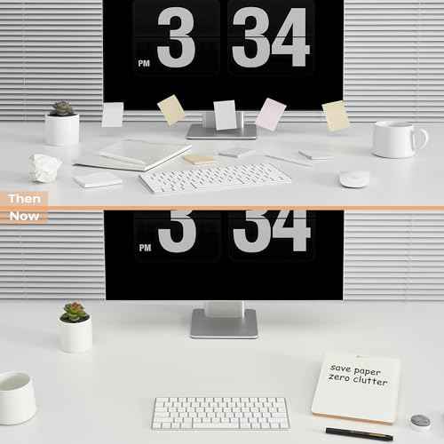 Desktop Glass Whiteboard with Reversible Wood Stand, Small White Board, Mini Dry Erase Whiteboard Easel for Desk, Reusable Desk Notepad 9.5"x6.7" for Home, Office, Accessories Included, Yeoux