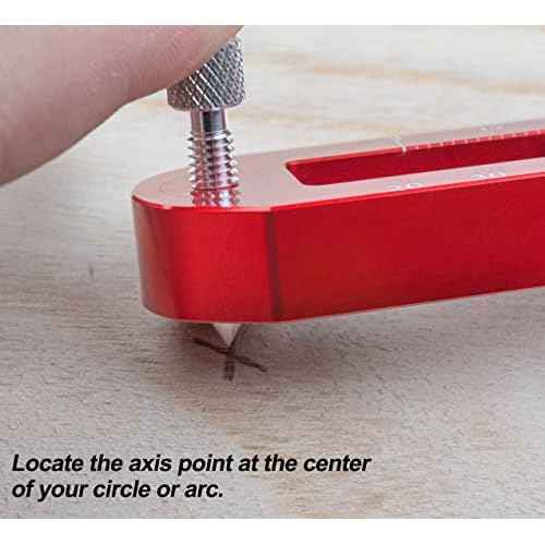 Woodworking Compass Scriber, Portable Aluminum Alloy Woodworking Compass Tool, Adjustable Metric/Inch Arc Drawing Ruler Circle Drawing Ruler Marking Gauge Circle Marking Tool