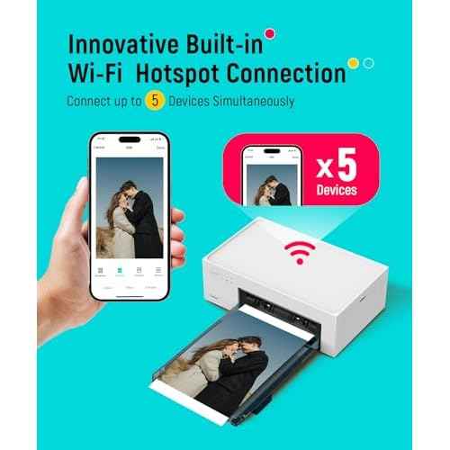 Liene M100 4x6'' Photo Printer, Phone Printer 100 Sheets & 3 Cartridges, Full-Color Photo, Portable Instant Photo Printer for iPhone Android, Thermal Dye Sublimation, Wi-Fi Picture Printer 100 Papers
