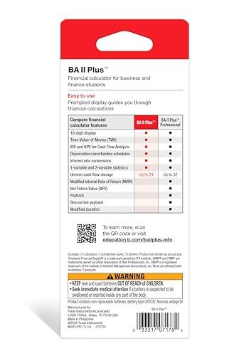 Texas Instruments BA II Plus Financial Calculator for Business & Exams