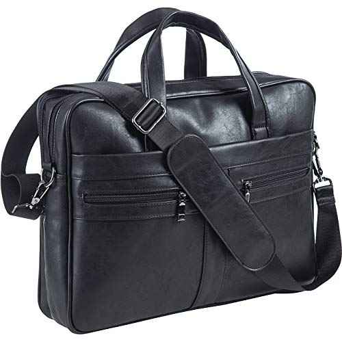 seyfocnia Men's Leather Messenger Bag, Laptop Briefcase Business Satchel Computer